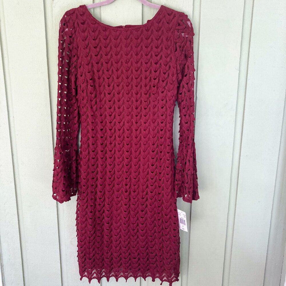 RN Studio By Ronnie Nicole Wine Colored Lace Dress in size 6 NWT!!!